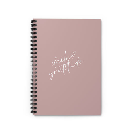 Gratitude Journal Spiral Notebook — Daily Reflection & Mindfulness Ruled Notebook | Baby Pink
